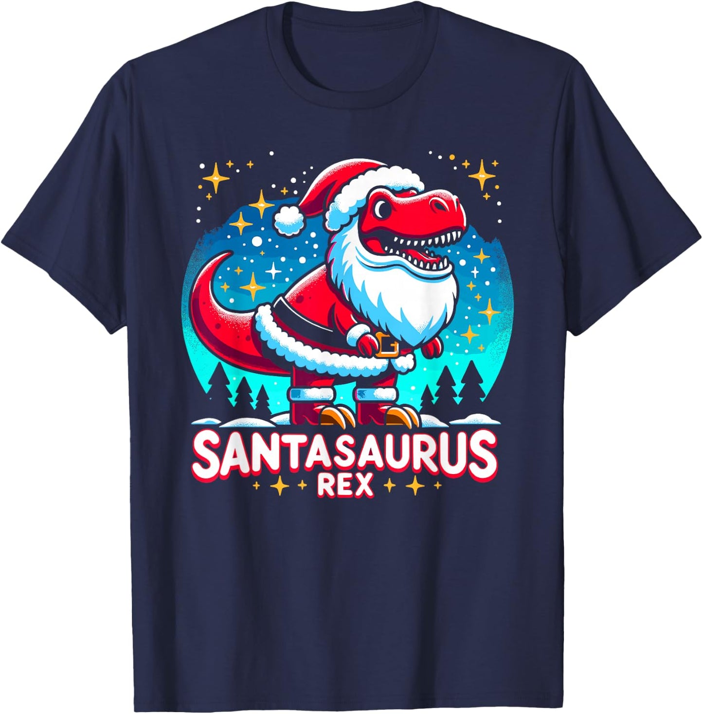 Dear Santasaurus Rex Christmas Dinosaur Presents for Adults T-Shirt - T-Shirt | Navy