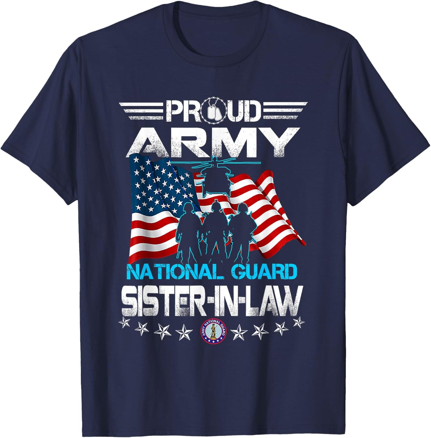 Proud Army National Guard Sister-In-Law Veterans Day T-Shirt - T-Shirt | Navy