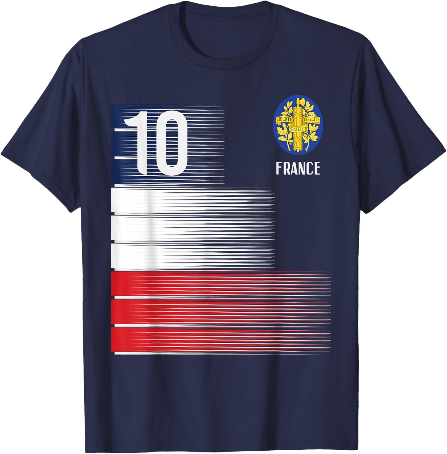 France Flag Number 10 French Soccer Men Women Boys Girl Kids T-Shirt - T-Shirt | Navy