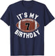 It's My 7th Birthday Boy 7 Year Old Football Player Kids T-Shirt - T-Shirt | Navy