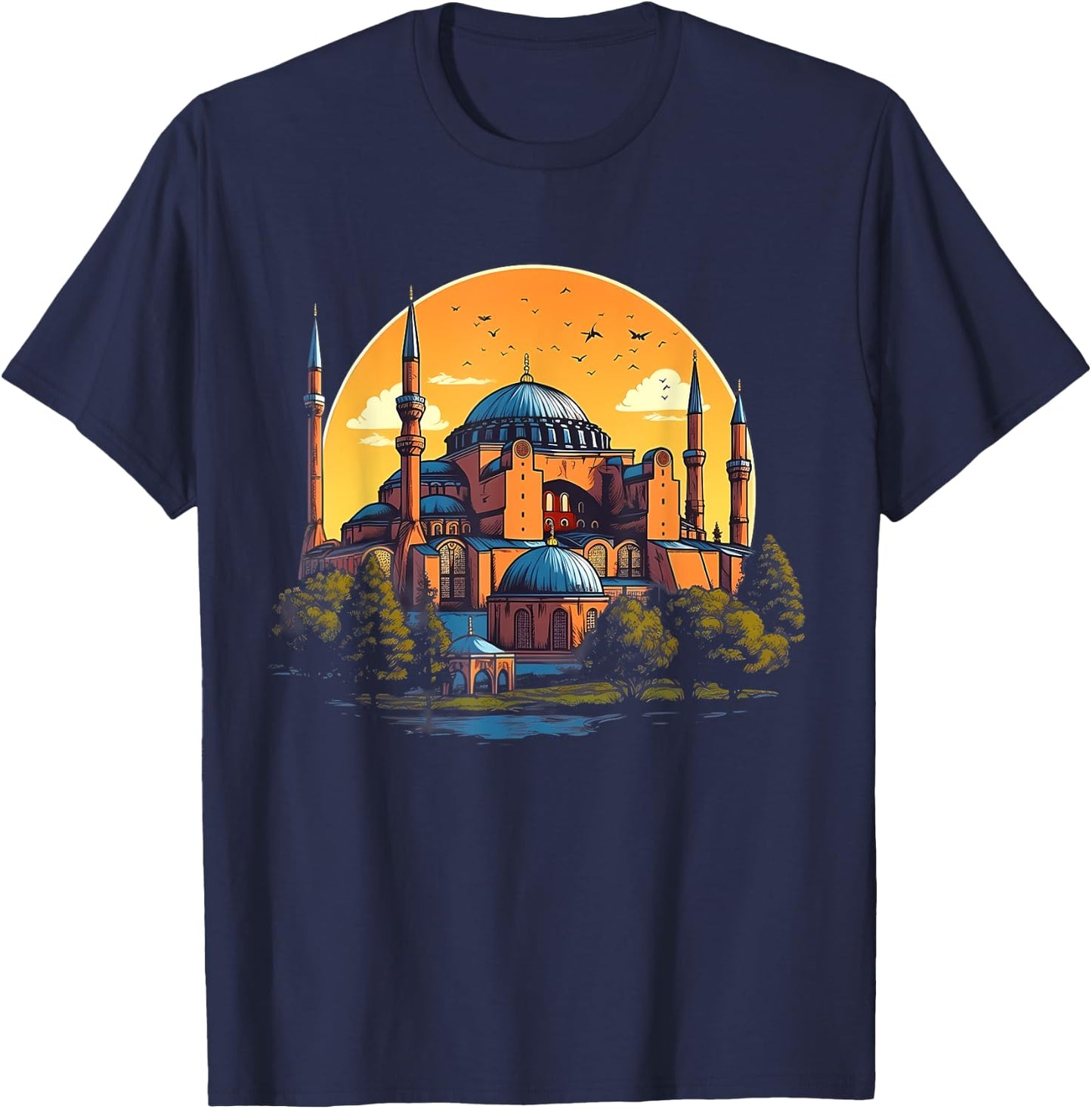 Retro Style Hagia Sophia T-Shirt - T-Shirt | Navy