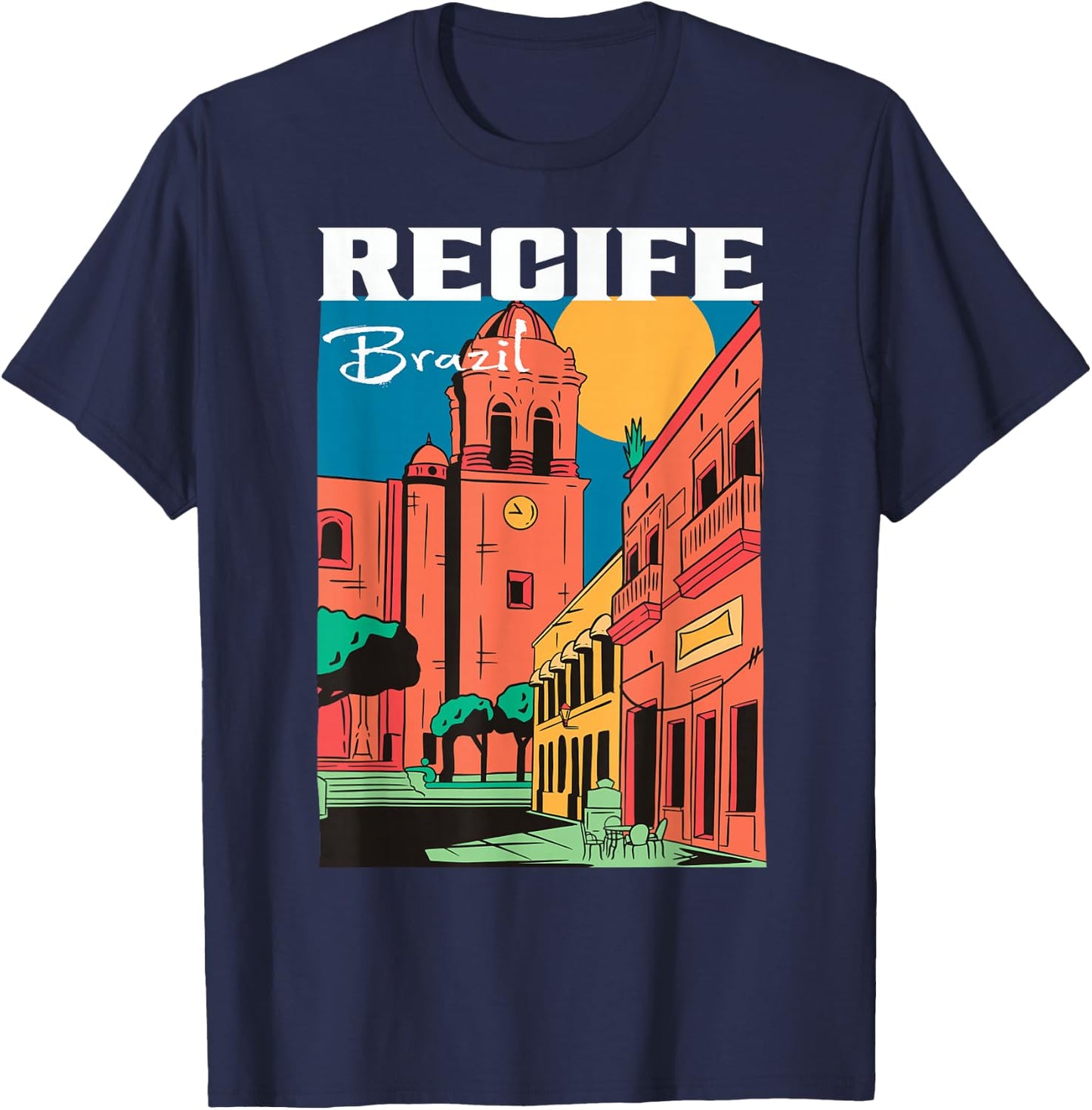 Recife Pernambuco Brazil Vintage T-Shirt - T-Shirt | Navy