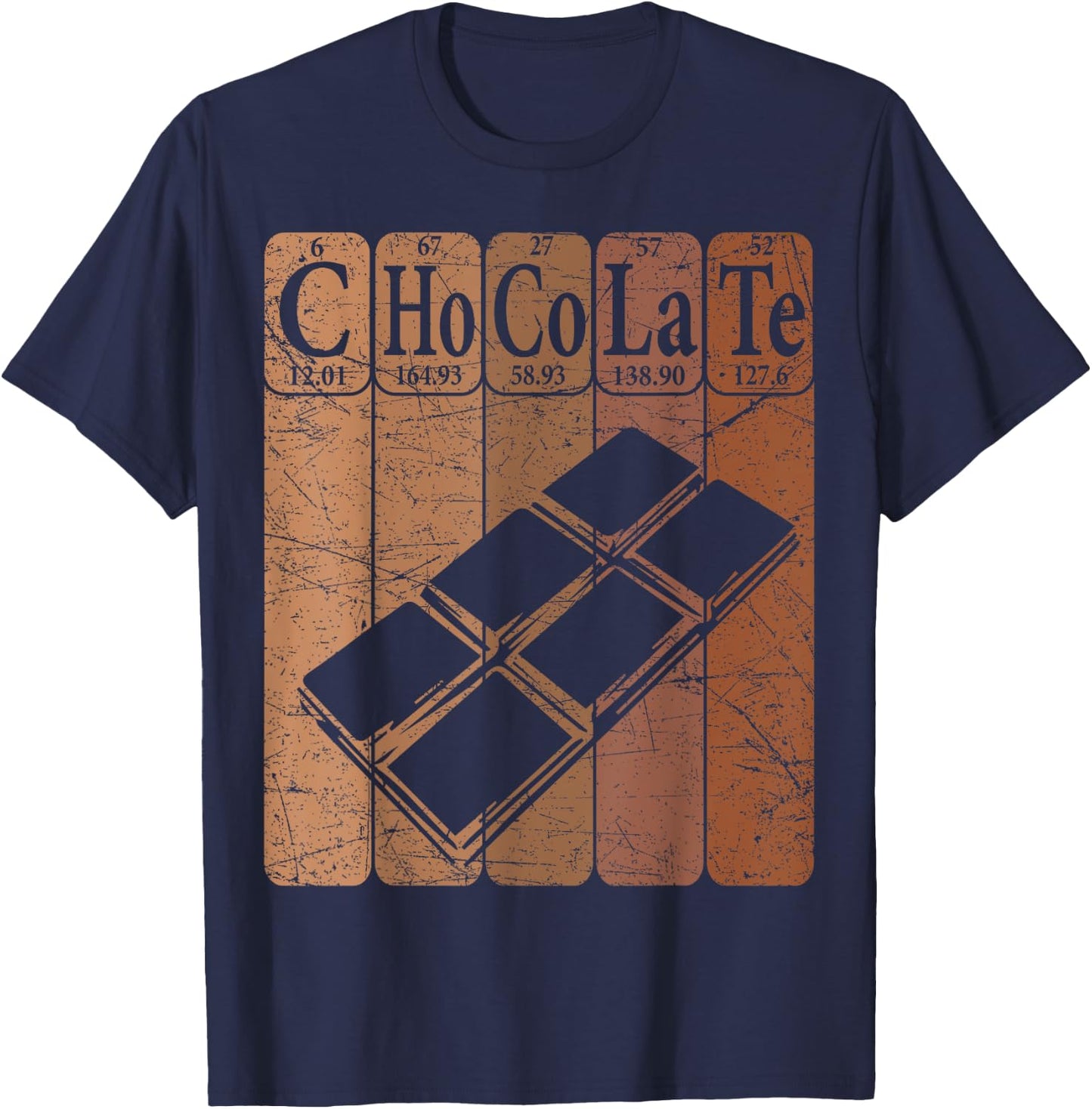 Chocolate Periodic Table Elements Chocoholic Chocolate Lover T-Shirt - T-Shirt | Navy