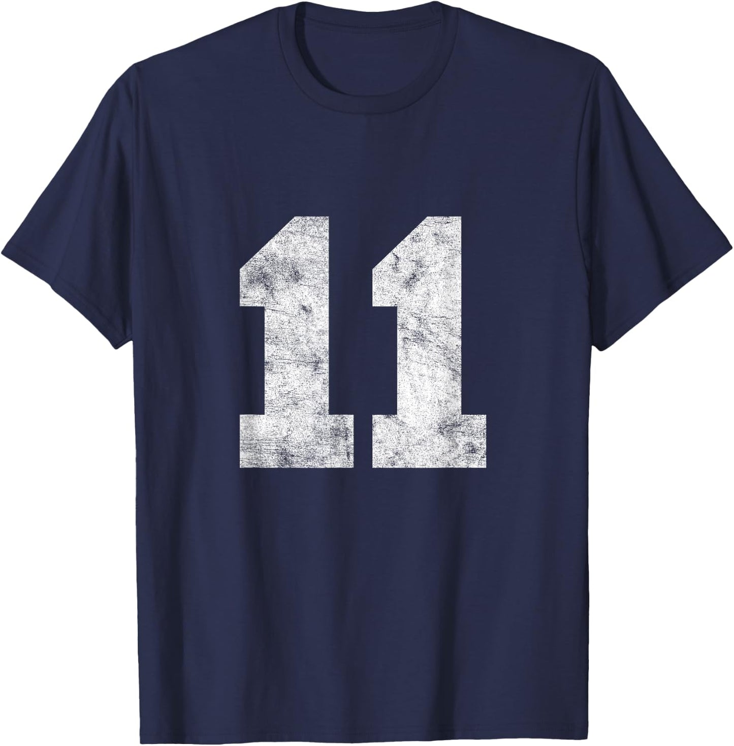 Vintage Lucky Number 11 Birthday Sports Player Team Athlete T-Shirt - T-Shirt | Navy
