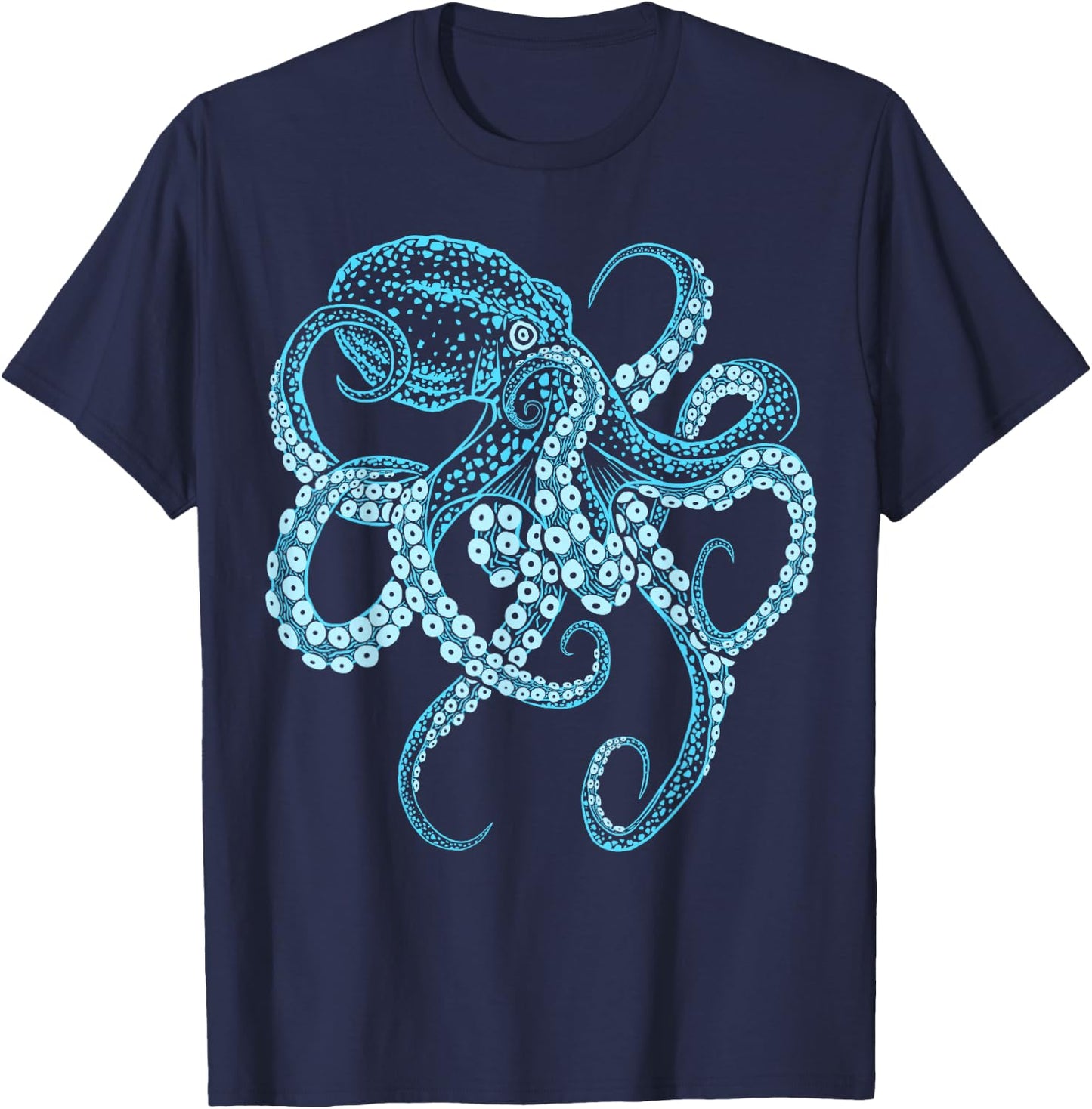 Octopus deep-sea blue kraken in combat stance T-Shirt - T-Shirt | Navy