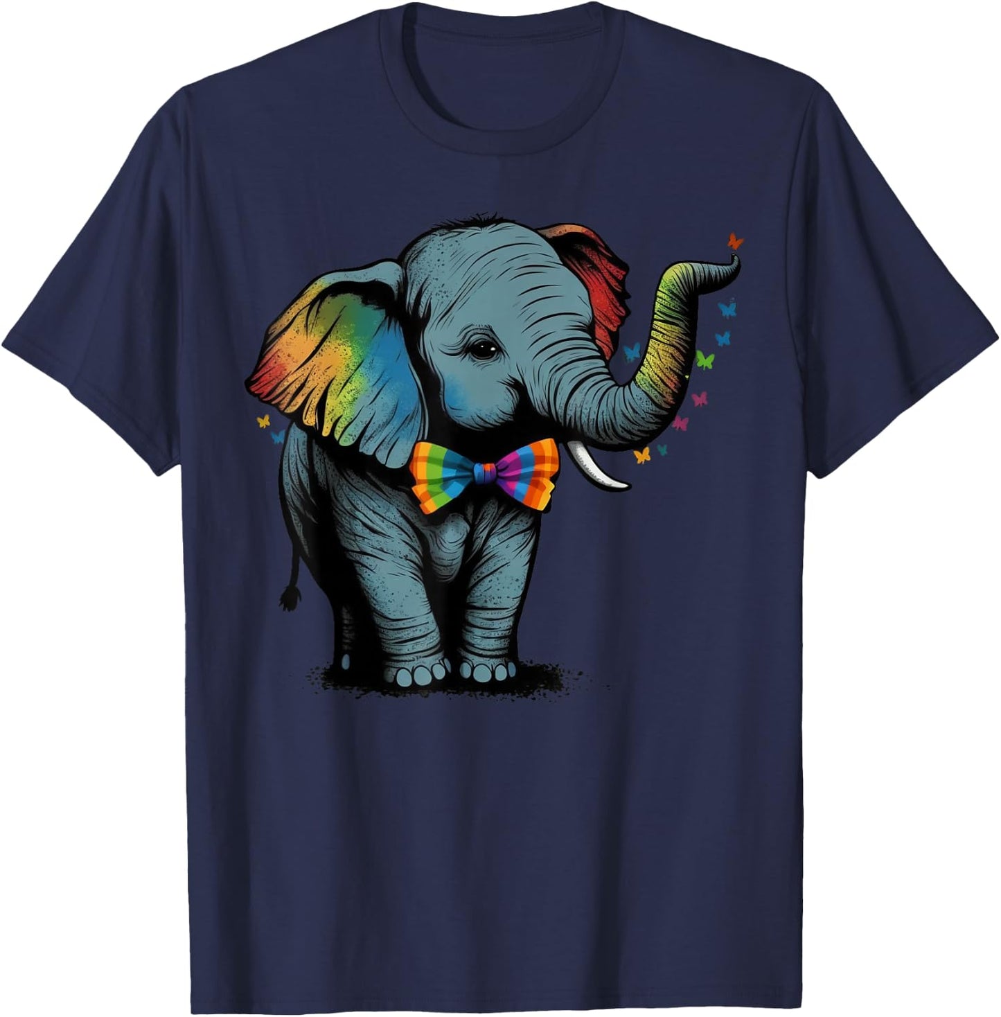 Cute Elephant Lover Animal on Elephant T-Shirt - T-Shirt | Navy