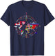 International Flags Compass World Travel World Map T-Shirt - T-Shirt | Navy
