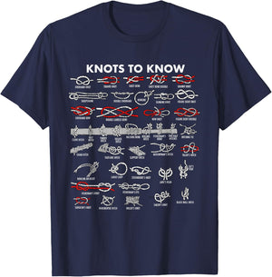 Knots To Know Camping Boys Girls Knots T-Shirt - T-Shirt | Navy