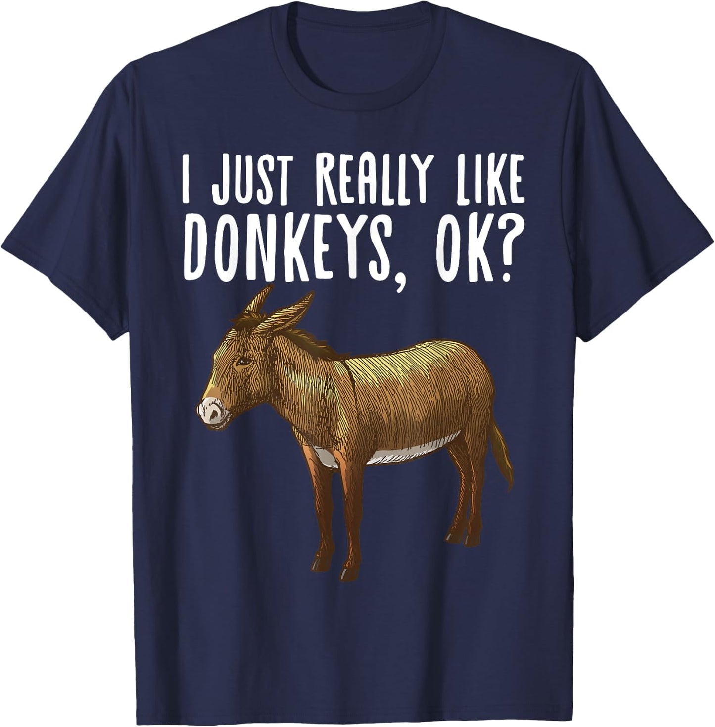 Funny Donkey Design Women Mule Animal Farming Horse T-Shirt - T-Shirt | Navy