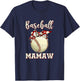 Vintage Baseball Mamaw Softball Leopard Mother's Day T-Shirt - T-Shirt | Navy