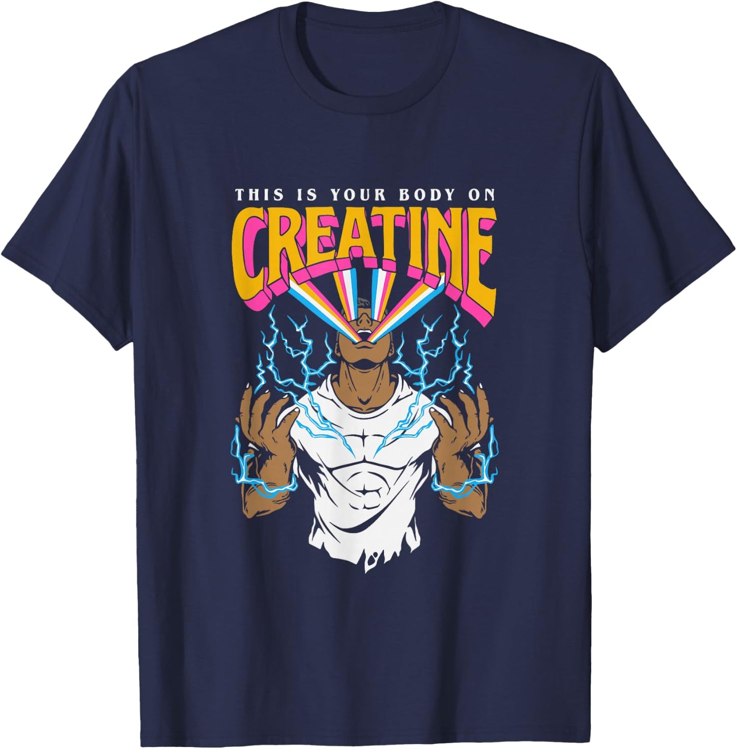 This is Your Body On Creatine Workout Gym Birthday Gift Small T-Shirt - T-Shirt | Navy