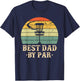Vintage Best Dad By Par Disc Golf Fathers Day T-Shirt - T-Shirt | Navy