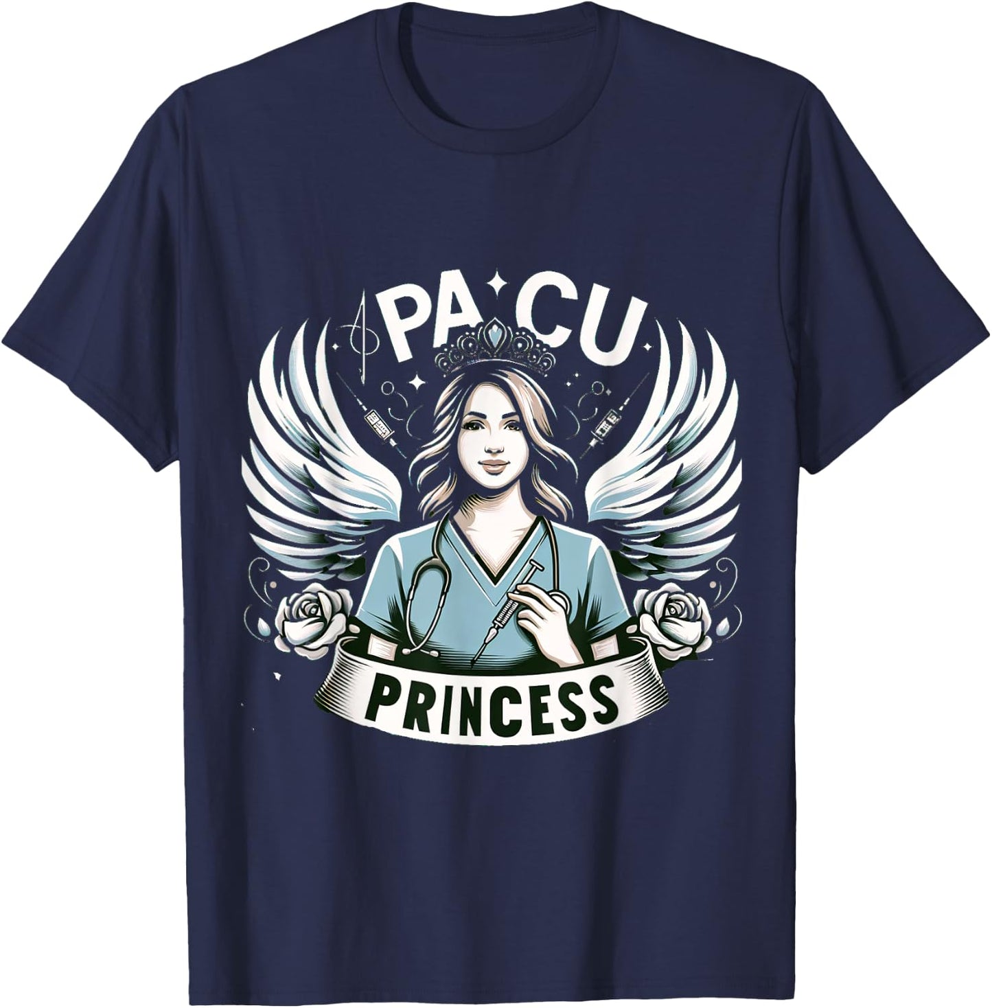 PACU Princess Post Anesthesia Nurse Nursing T-Shirt - T-Shirt | Navy