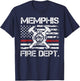 Memphis Tennessee Fire Department Thin Red Line Fireman T-Shirt - T-Shirt | Navy