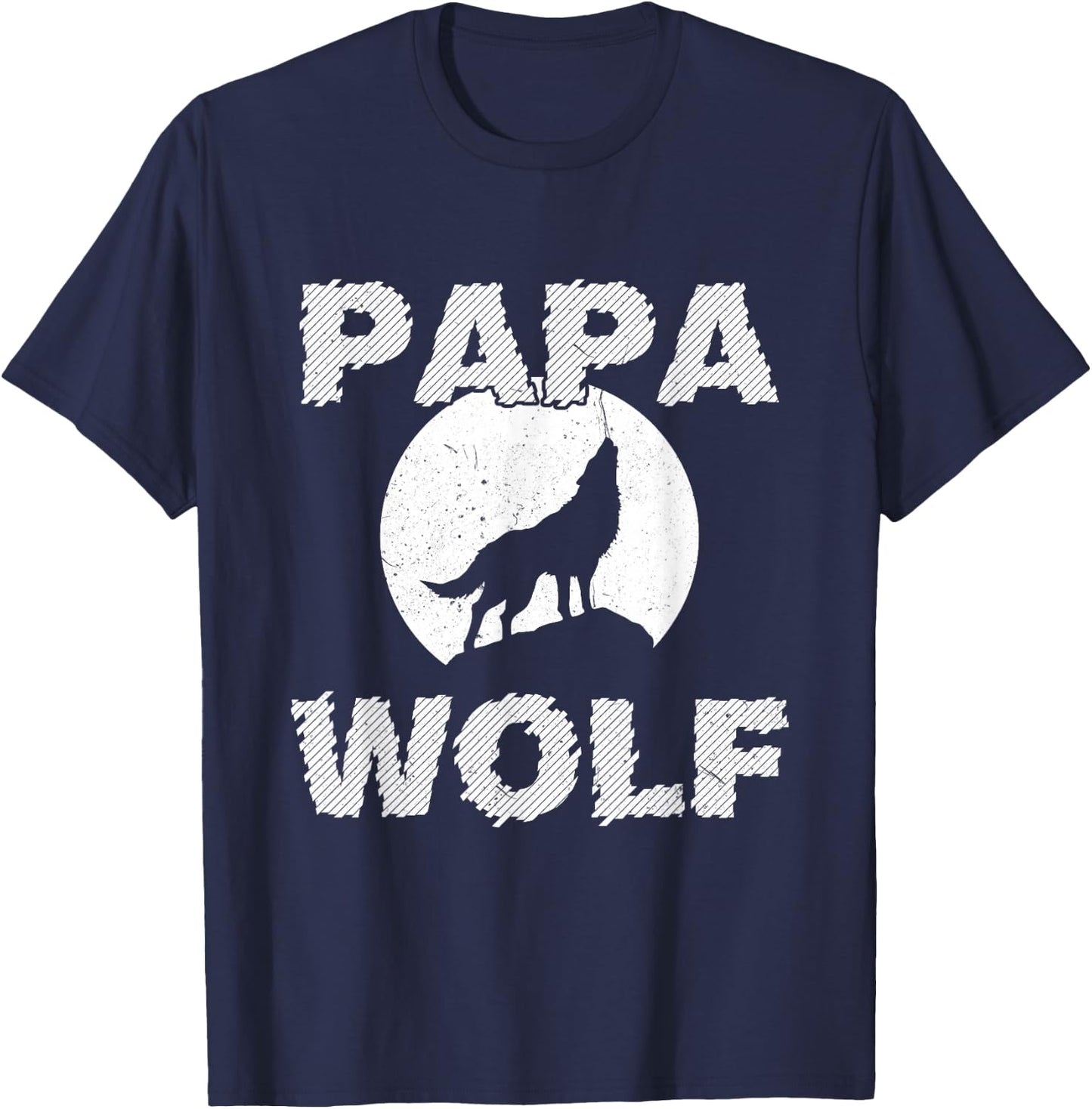 Dad Wolf Wolves Funny Father Dad Father's Day Gift T-Shirt - T-Shirt | Navy
