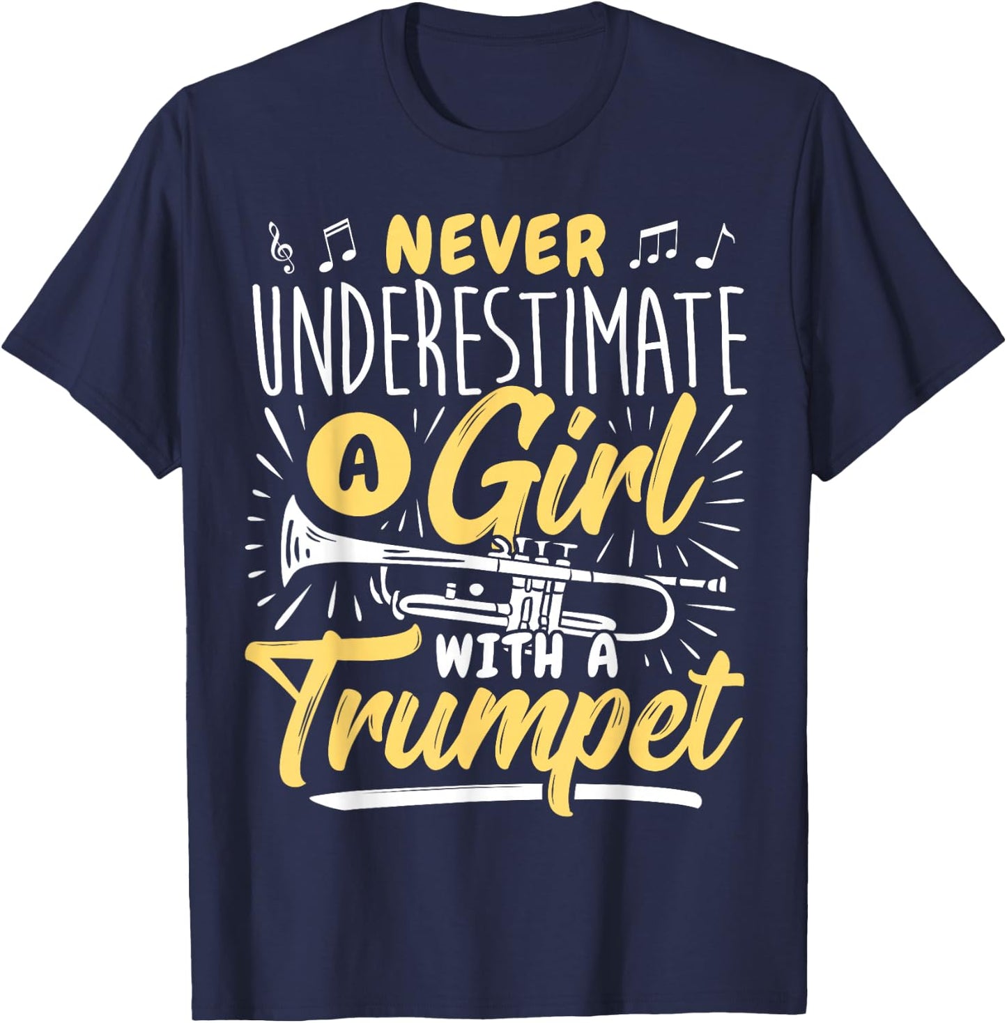 Woman Trumpet Player Girl Trumpet Lady Trumpeter T-Shirt - T-Shirt | Navy