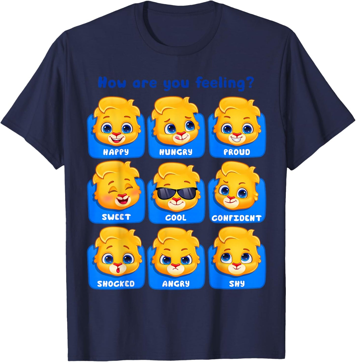 How are You Feeling | Lucas The Lion Official T-Shirt - T-Shirt | Navy