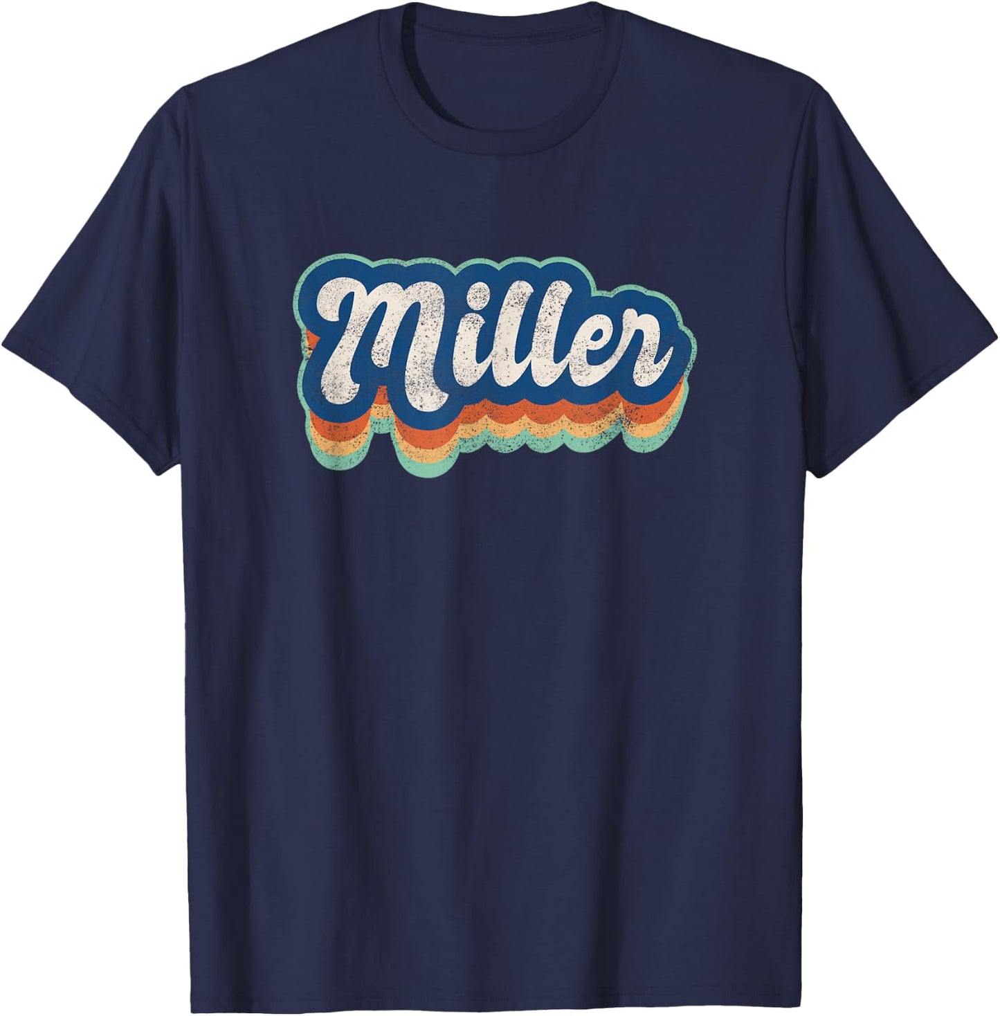Miller First Name Boy Vintage Style 70s 80s Personalized T-Shirt - T-Shirt | Navy