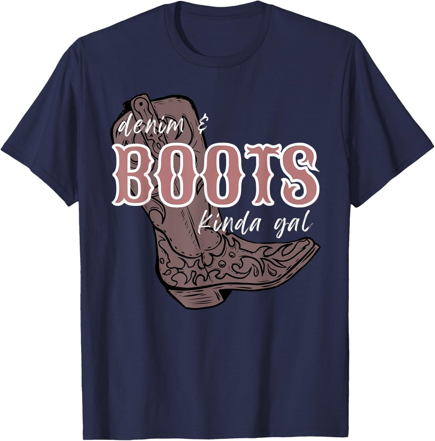 Denims and Boots kinda gals, country western farm boho Teen T-Shirt - T-Shirt | Navy