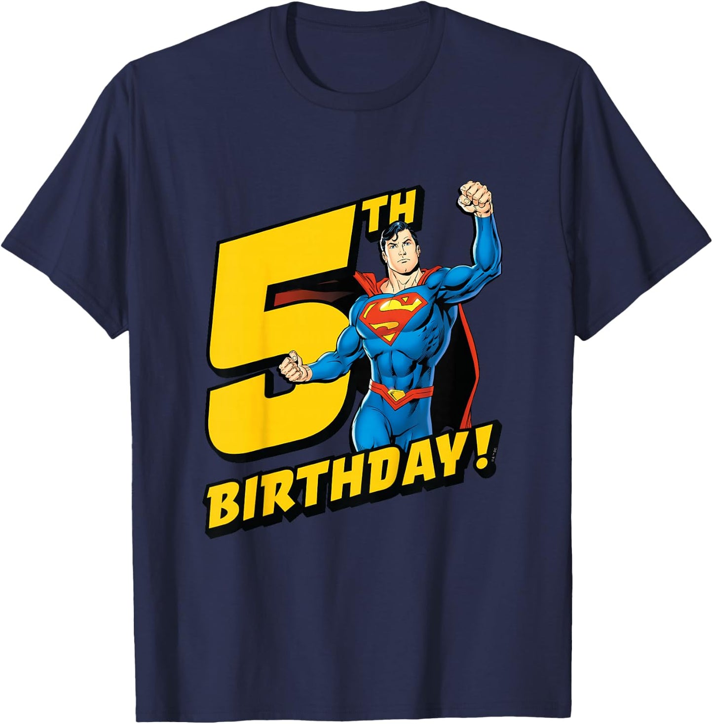 Kids Superman 5th Birthday T-Shirt - T-Shirt | Navy