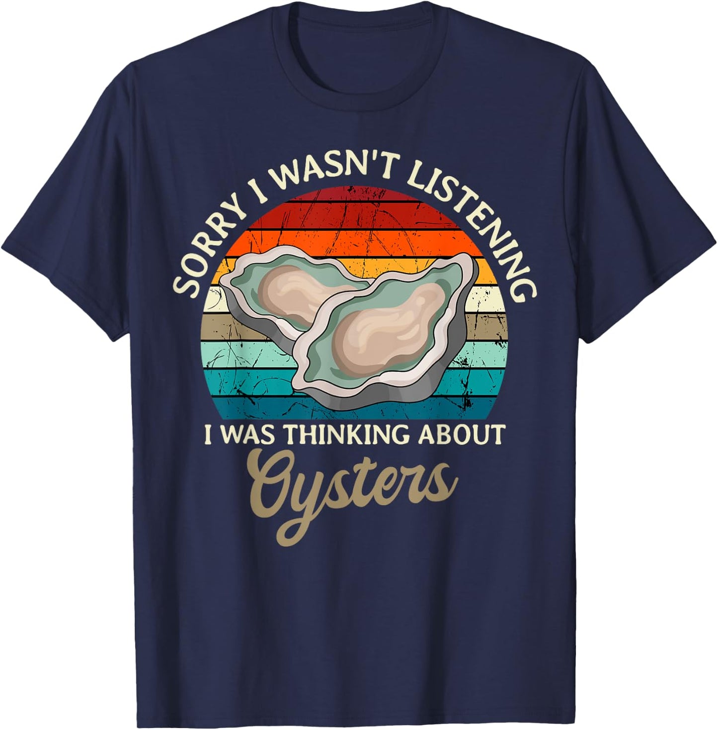 Oyster Retro Vintage Shucker Shelfish Seafood Mollusks T-Shirt - T-Shirt | Navy