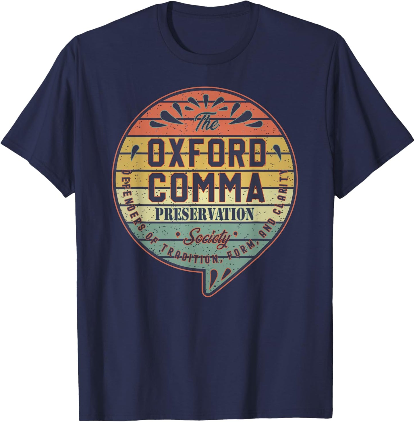 The Oxford Comma Preservation Society Team Oxford Vintage T-Shirt - T-Shirt | Navy
