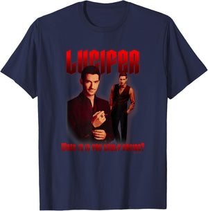 Lucifer What Is It That You Truly Desire Devilish Poster T-Shirt - T-Shirt | Navy