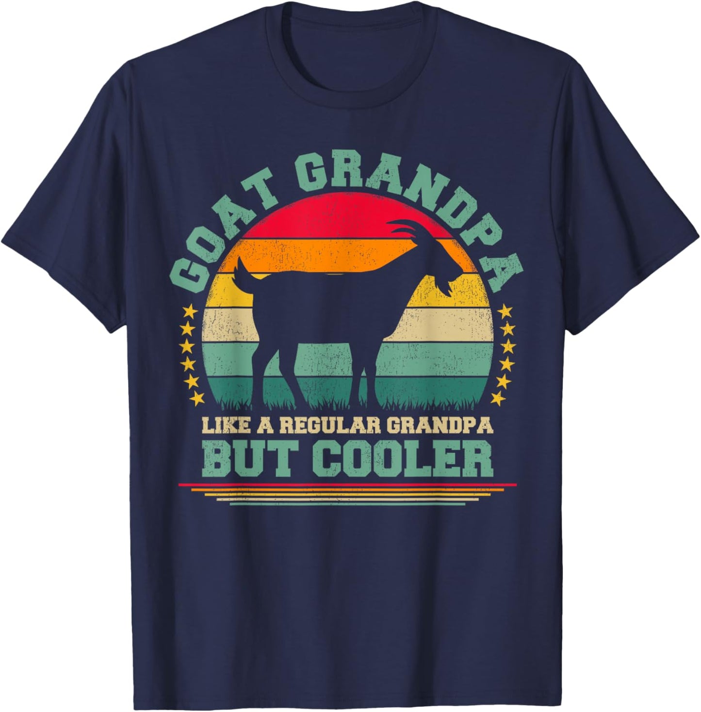 Goat Grandpa Like A Regular Grandpa Father's Day T-Shirt - T-Shirt | Navy