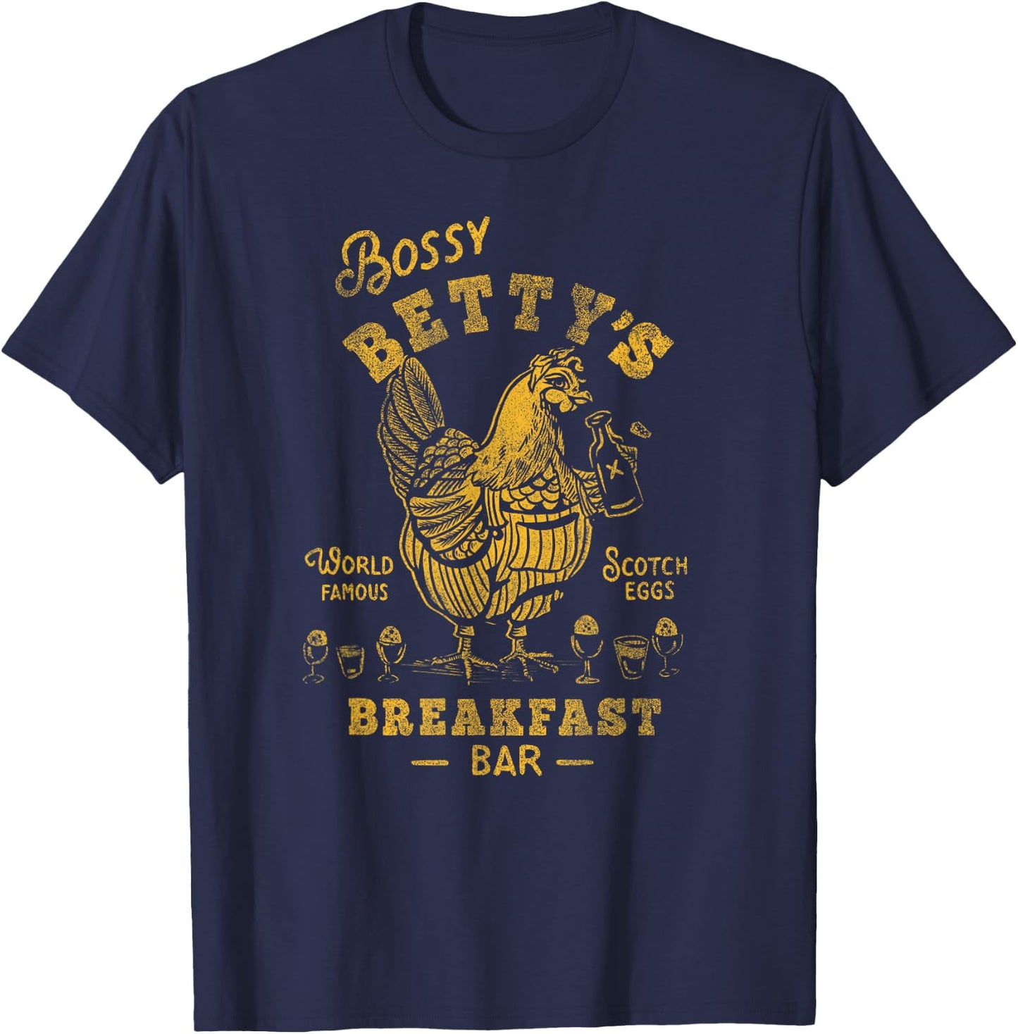 Bossy Bettys Mother Hen Funny Breakfast Brunch Travel Diner T-Shirt - T-Shirt | Navy