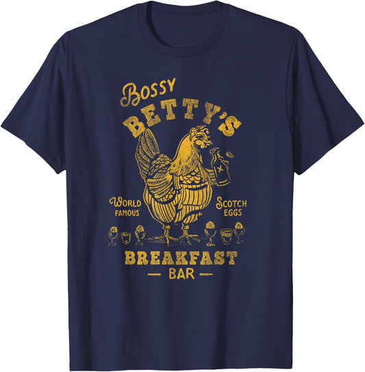 Bossy Bettys Mother Hen Funny Breakfast Brunch Travel Diner T-Shirt - T-Shirt | Navy