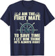 Funny First Mate Women Pontoon Boat Captain Boating T-Shirt - T-Shirt | Navy