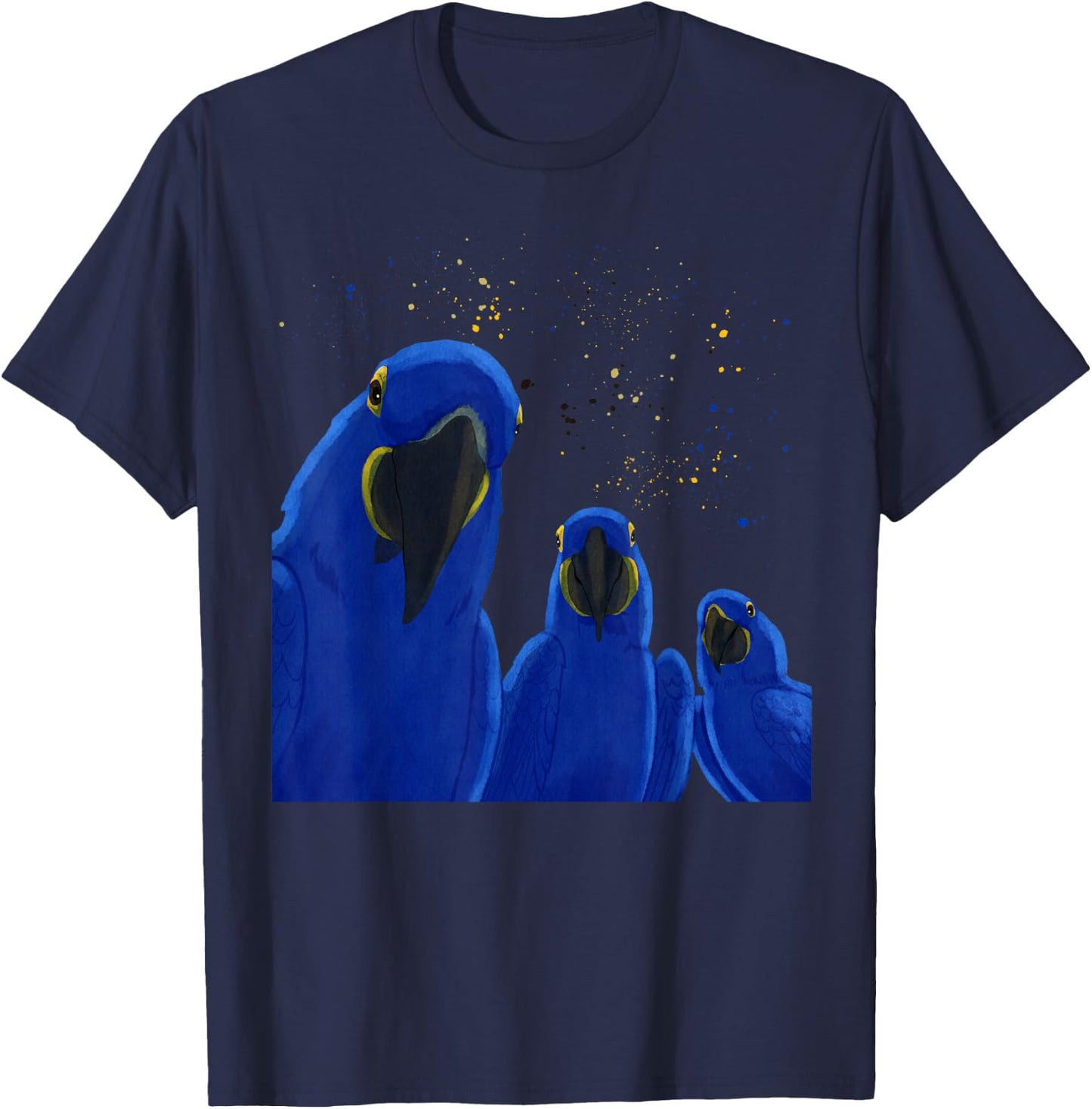 Funny Parrots Birds Hyacinth Macaw T-Shirt - T-Shirt | Navy