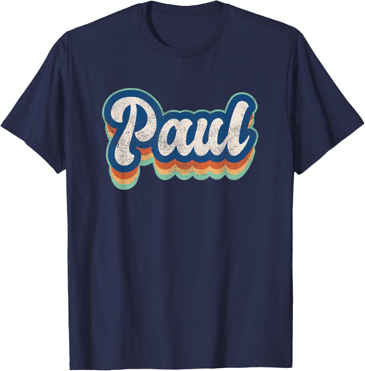 Paul First Name Boy Vintage Style 70s 80s Personalized T-Shirt - T-Shirt | Navy
