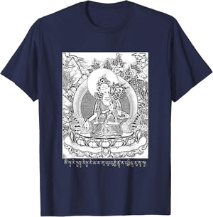 White Tara Tibetan Goddess Buddhism T-Shirt - T-Shirt | Navy