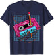 Vintage Cassette Tape Pencil 70s 80s 90s Music Mixtape Retro T-Shirt - T-Shirt | Navy