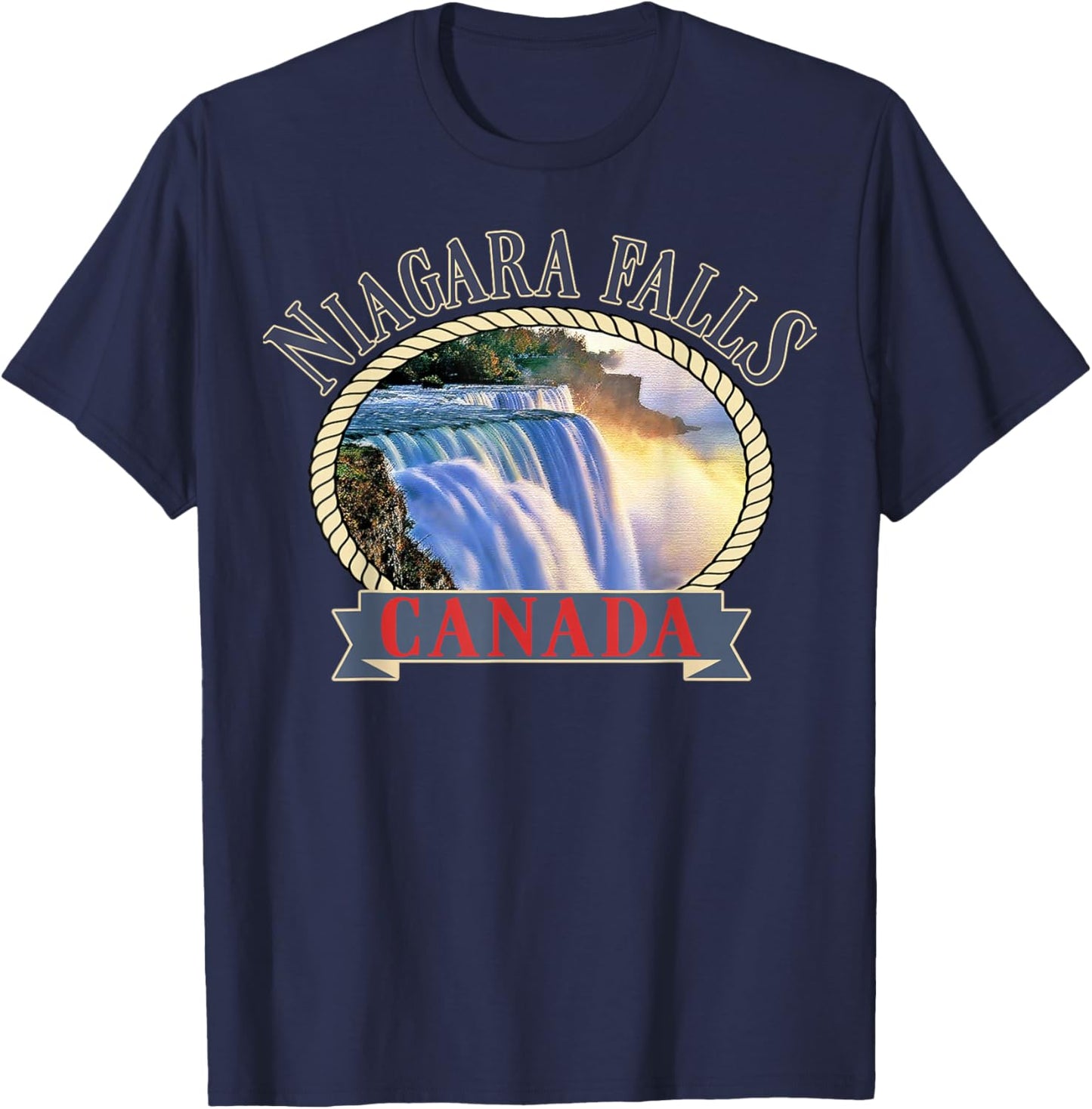 Niagara Falls Canada USA Nature river T-Shirt - T-Shirt | Navy