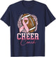 Football Cheer Coach Pink Ribbon Breast Cancer Awareness T-Shirt - T-Shirt | Navy