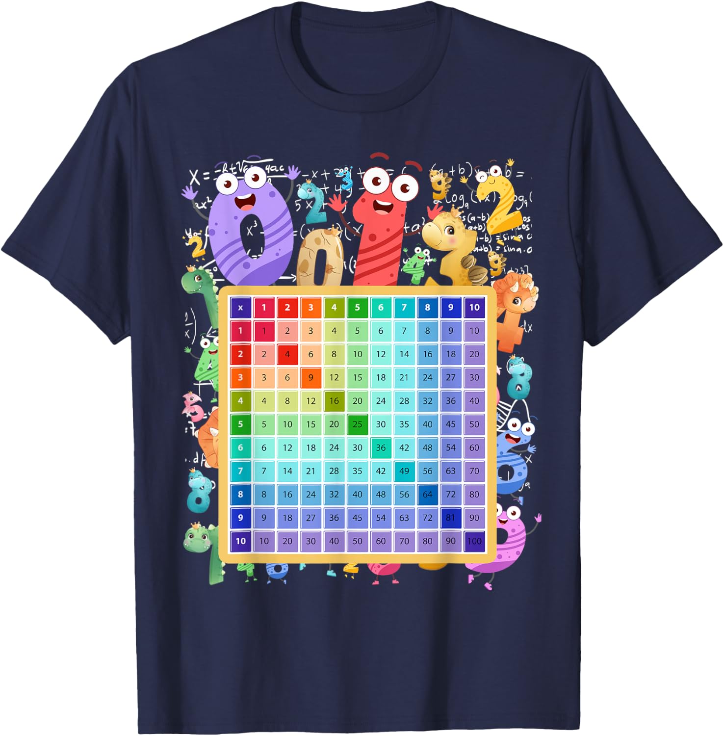 Maths Numbers Costume Idea For Kids & Multiplication square T-Shirt - T-Shirt | Navy
