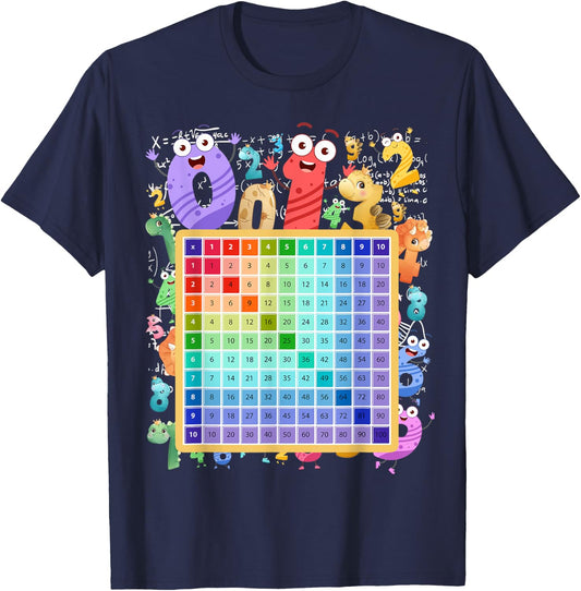Maths Numbers Costume Idea For Kids & Multiplication square T-Shirt - T-Shirt | Navy