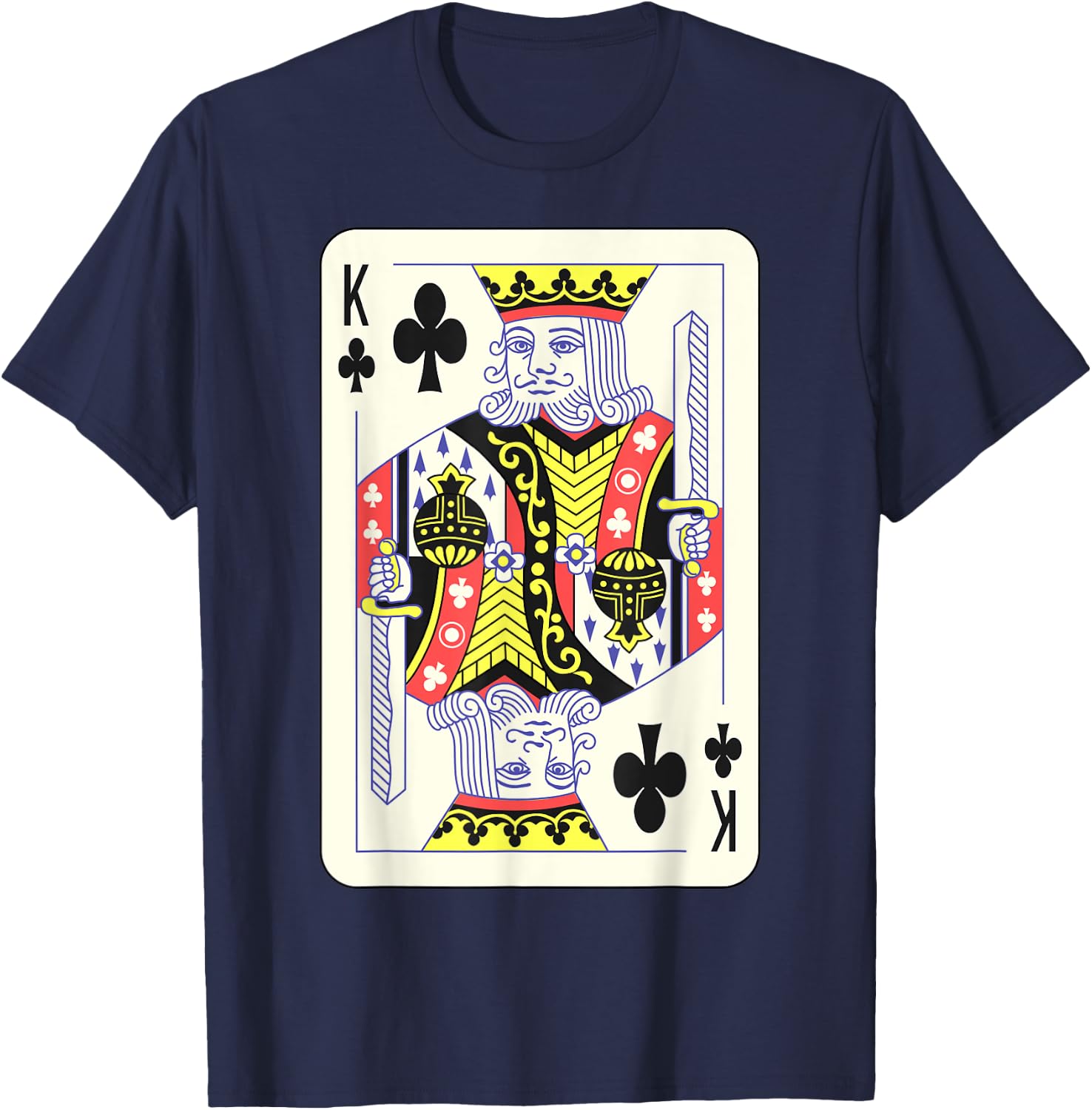 King of Clubs Playing Card | Couples Halloween Costume T-Shirt - T-Shirt | Navy