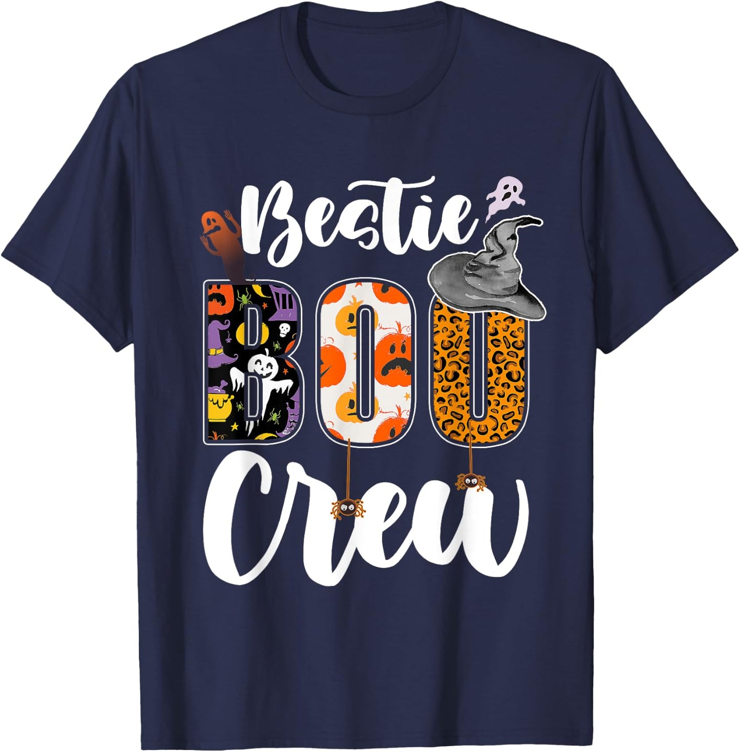 Bestie Boo Crew Halloween Matching BFF T-Shirt - T-Shirt | Navy