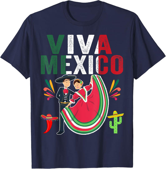Butterfly Flag Mexico Independence Day Mexican Men Women Kid T-Shirt - T-Shirt | Navy