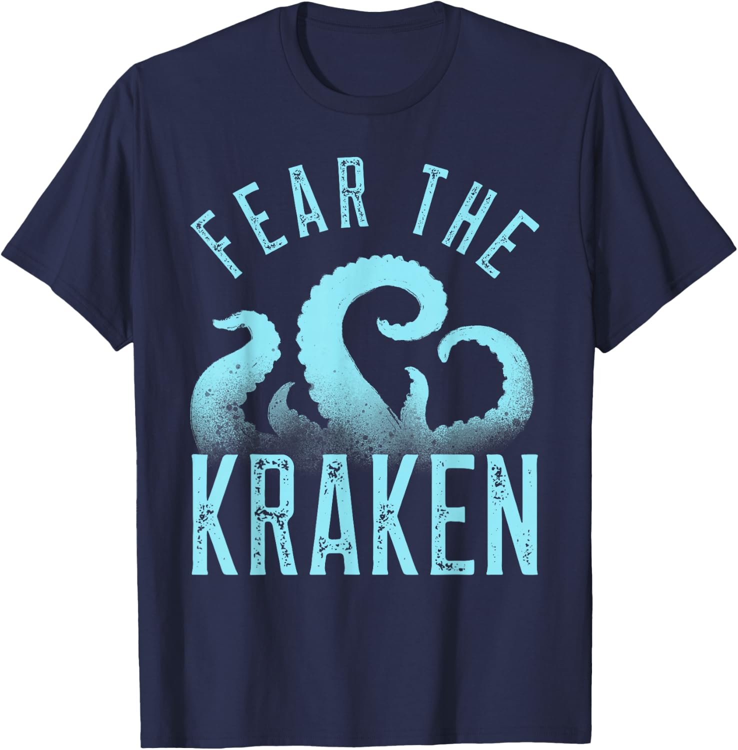Fear The Kraken. Vintage Kraken Tentacles. Octopus Kraken T-Shirt - T-Shirt | Navy