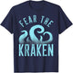 Fear The Kraken. Vintage Kraken Tentacles. Octopus Kraken T-Shirt - T-Shirt | Navy