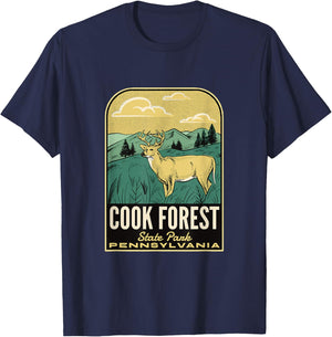 Cook Forest State Park PA Vintage Travel T-Shirt - T-Shirt | Navy