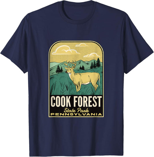 Cook Forest State Park PA Vintage Travel T-Shirt - T-Shirt | Navy