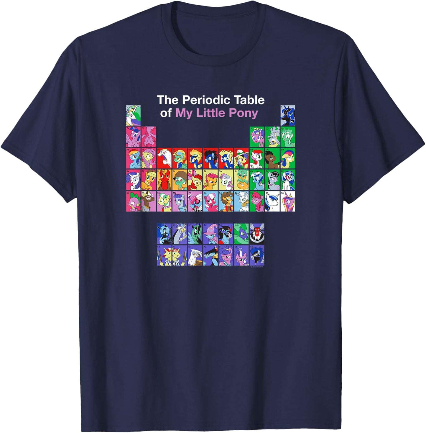 My Little Pony: Friendship Is Magic Periodic Table Retro T-Shirt - T-Shirt | Navy