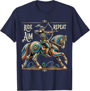 Horse Archer Tournament Mounted Archery T-Shirt - T-Shirt | Navy