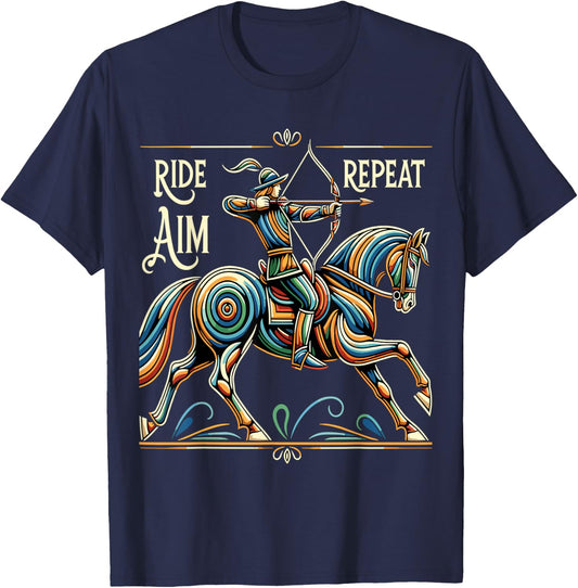 Horse Archer Tournament Mounted Archery T-Shirt - T-Shirt | Navy