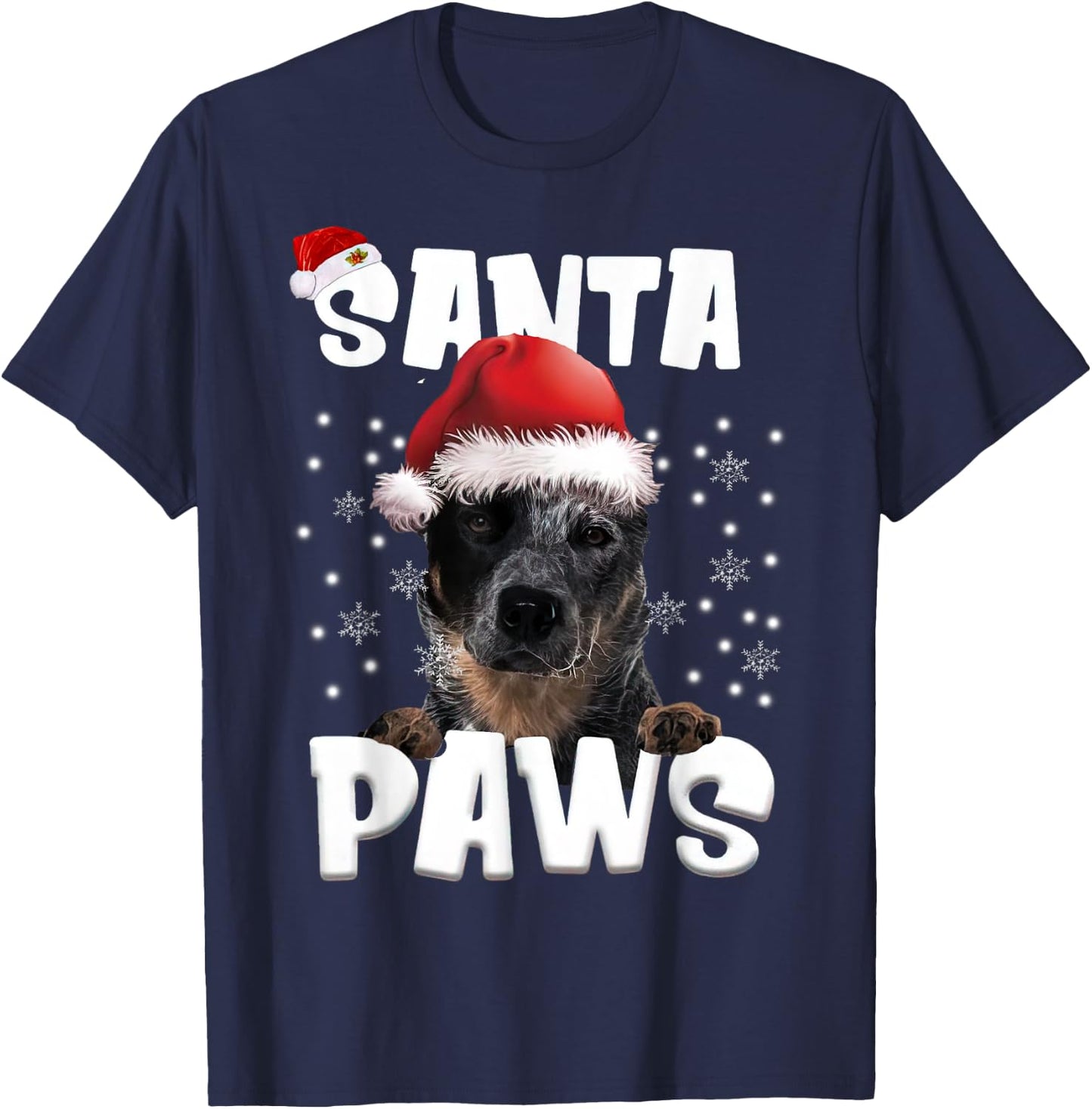 Funny Blue Heeler Christmas Lights Tree Dog Lover Xmas Men Women T-Shirt - T-Shirt | Navy